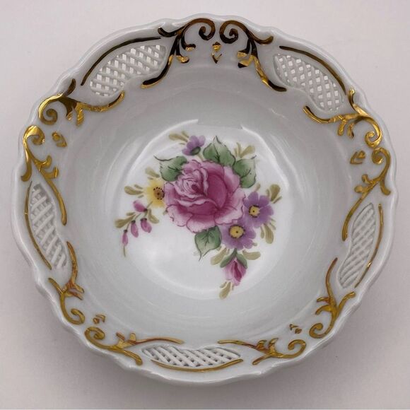 Vintage Moga Romanian Handcrafted Porcelain Mini Dish Set of 6 - Picture 1 of 5